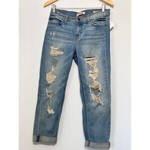 Eunina Distressed Acid Wash Boyfriend Jeans Size 7